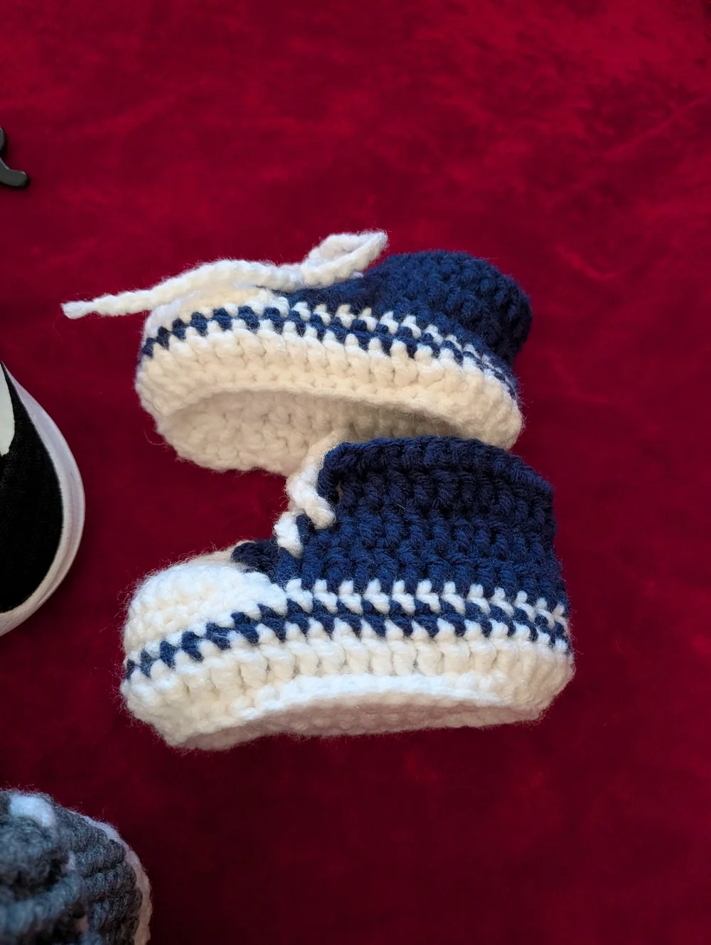 Bundles Of 4 pairs shoes wonder nation Black Baby Sneakers Hand Crochet Booties